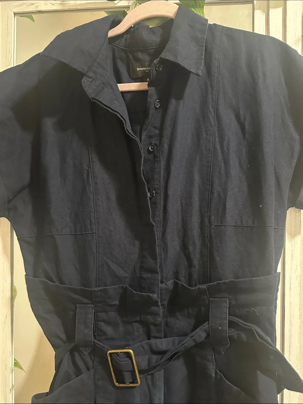 Banana Republic Navy Button-Front jumpsuits